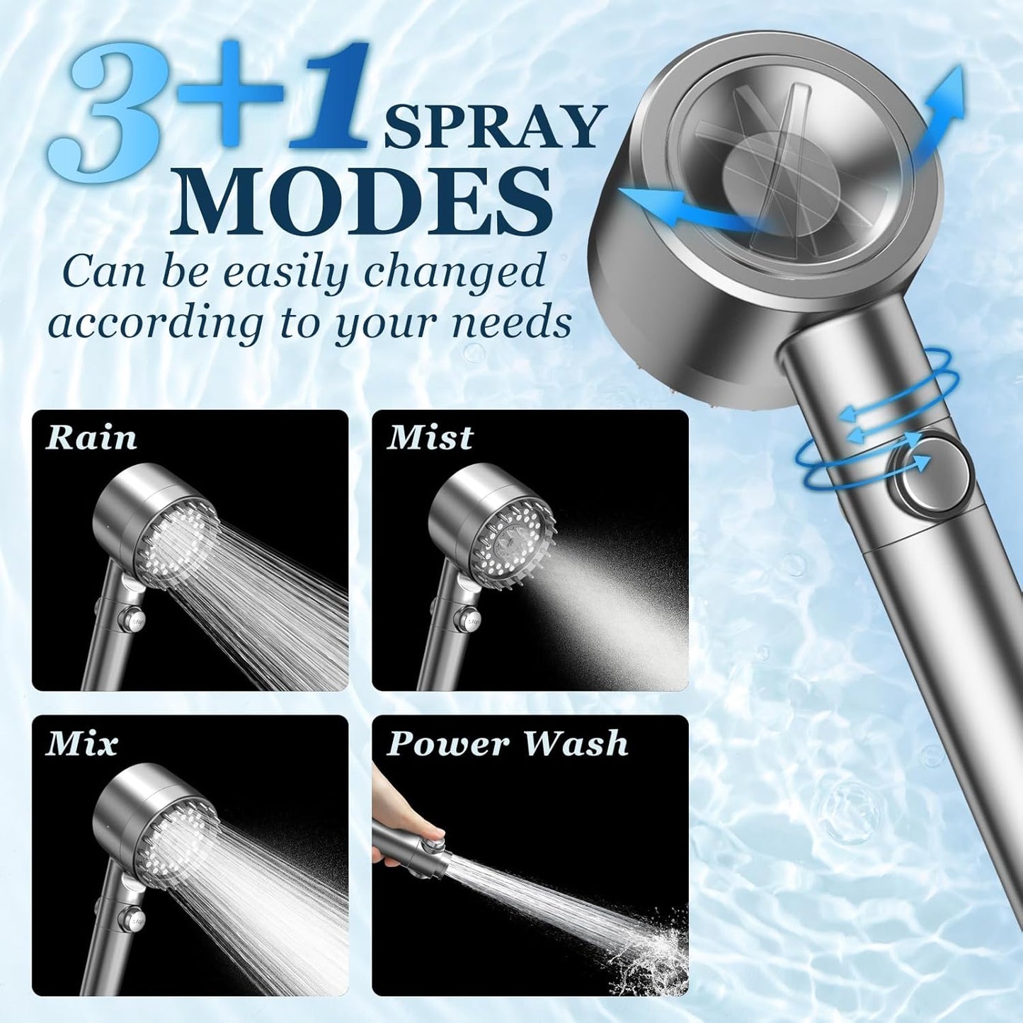 Filtered Shower Head - High-Pressure Micro Nozzle System For Cleaner, Stronger Daily Showers