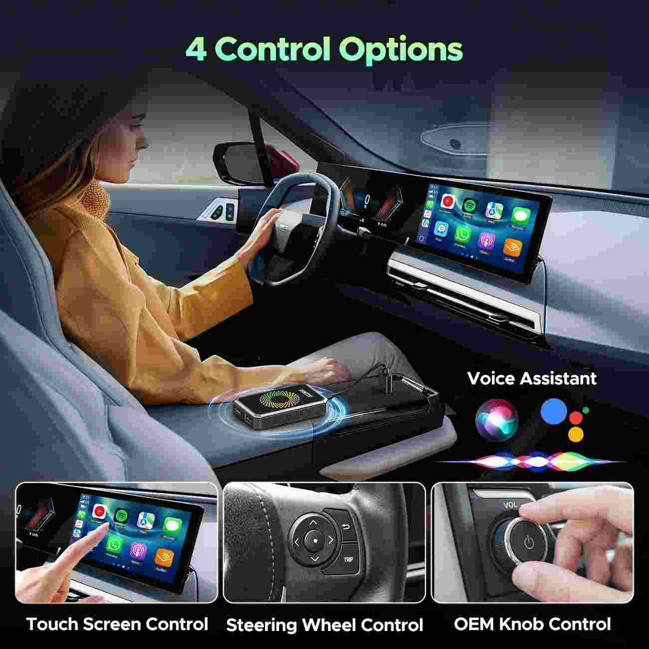 Upgrade Your Drive: 3-in-1 Wireless CarPlay Adapter with Built-in Video Streaming Apps