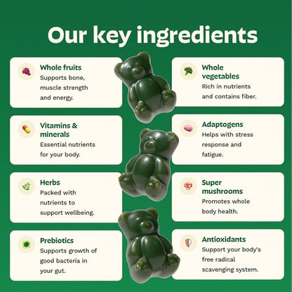 Greens Gummies (Low-Sugar): Get 60+ Superfoods & Nutrients in One Shockingly Delicious Daily Bite