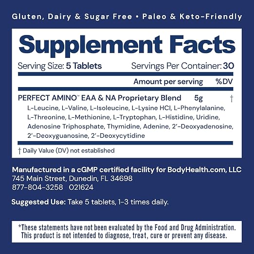 Essential Amino Acid Tablets for Fast Muscle Recovery and Lean Zero-Calorie Growth Support