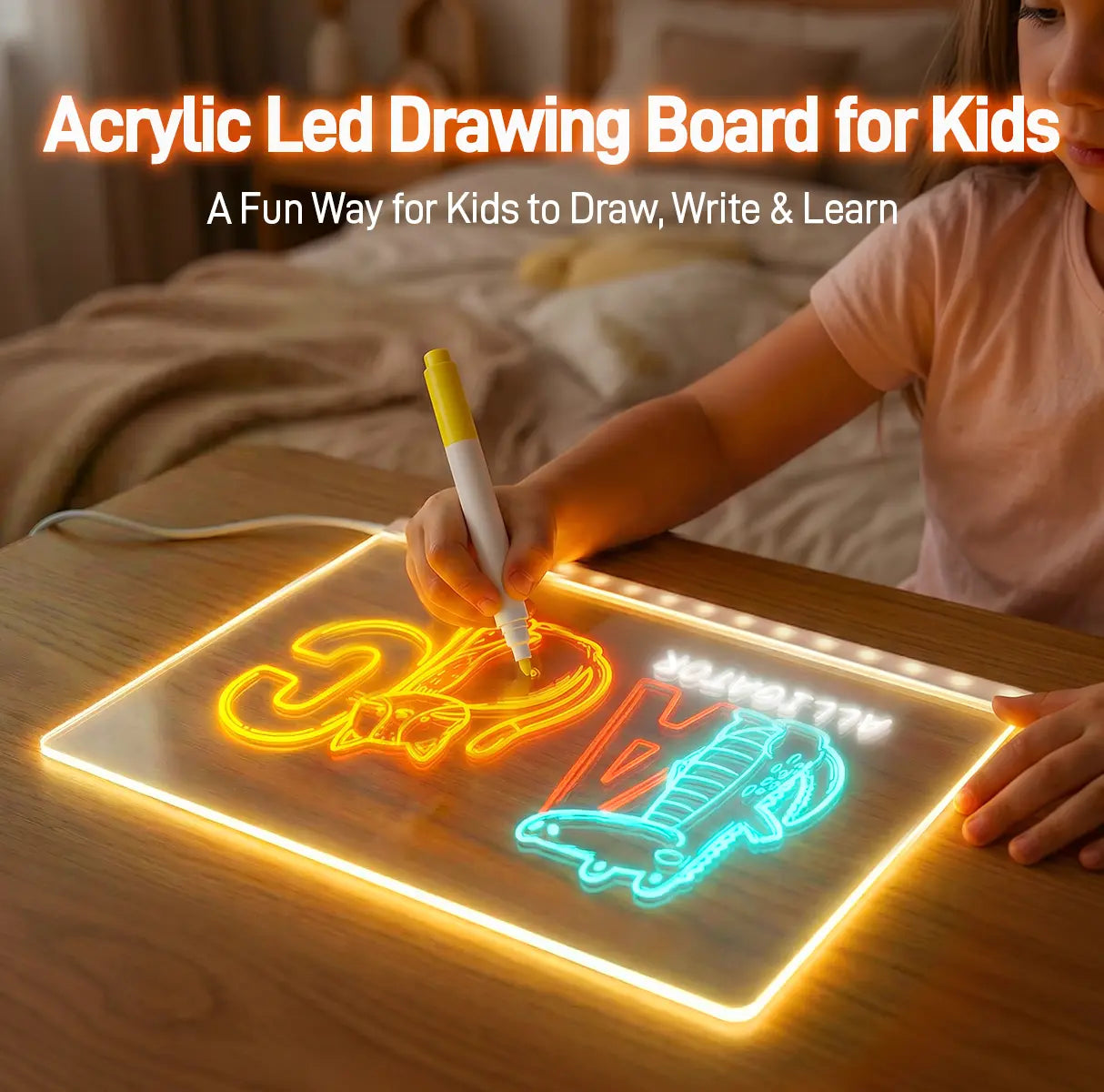 Light-Up Acrylic Drawing Board That Makes Every Kid’s Art Glow