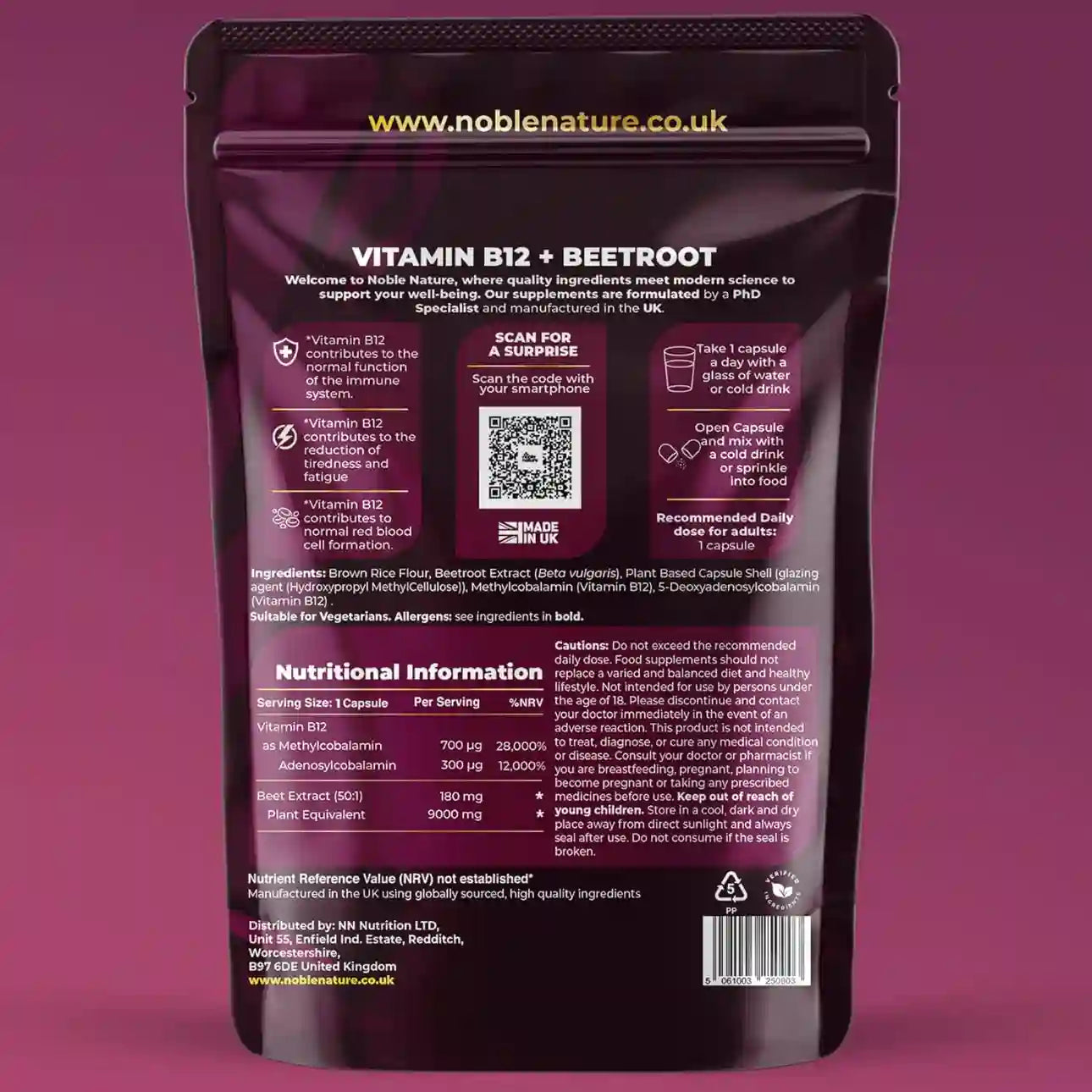 Vitamin B12+Beetroot Capsules – 9000mg High-Absorption Energy Support & Peak Fatigue Reduction